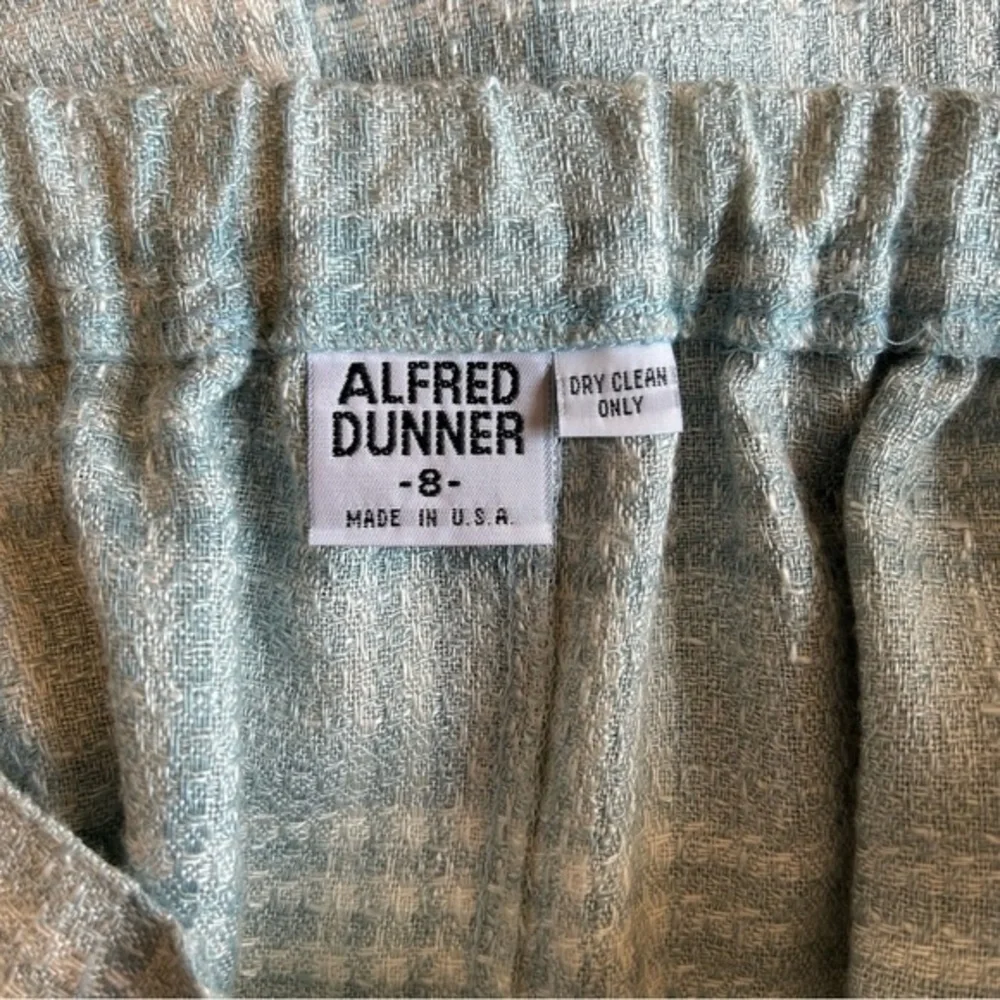 Vintage NWT‎ Alfred Dunner Aqua and Cream Blazer Jacket  and Skirt Suit Size 8